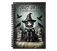 5 Year Planner - Reading Journal, Yearly Calendar, Goal Tracking Notebook | Long Term Organizer - Reading Record for Personal Planning | Printed Paper, Spiral Binding, Date Sections, Writing Pages