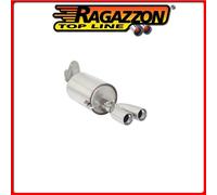 50.0254.25#1 RENAULT TWINGO II POSTERIORE INOX CON TERMINALI ROTONDI 2X70 MM Rag