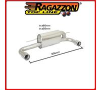 Posteriore sdoppiato terminali rotondi Ragazzon BMW Serie1 F21 125d 160Kw 12/15