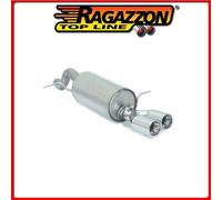 50.0425.26#1 FORD FIESTA 2008>>2017 POSTERIORE INOX CON TERMINALI ROTONDI 2X80 M