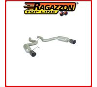 Ford Posteriore inox sdoppiato Gr.N con terminali rotondi 2 / 100 mm Carbon