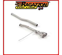 50.0753.28#1 MINI F56 2014>> TUBO POSTERIORE GR. N INOX CON TERMINALI ROTONDI 2X