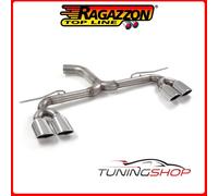 Tubo posteriore sdoppiato terminali ovali 70mm Ragazzon Golf 7.5 2.0 GTI 169Kw