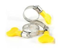 50/10 fascette stringitubo con manico in plastica gialla, in acciaio inox, torsione manuale, morsetti regolabili per tubi del gas, tubi del carburante, rubinetti e elementi di fissaggio idraulici (50