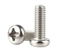 50/10 pezzi M1.2 M1.4 M1.6 M2 M2.5 M3 M4 M5 M6 Mini Micro Piccola Vite a testa cilindrica con testa a croce in acciaio inossidabile 304 Bullone tondo(6mm,M1.4x 50pcs)