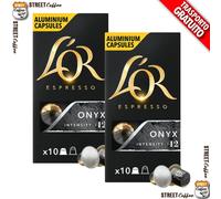 50 Cialde Capsule alluminio Caffe L'OR Compatibile Nespresso Miscela Onyx