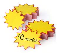50/100/200 pezzi Adesivi Gialli Offerta Speciale, Adesivi a Esplosione, Etichette Prezzo Piccoli Prodotti, Etichette Retail Bianche a Forma di Stella 3.54 X 2.75 Pollici, Adatte per Negozi di Alimenta