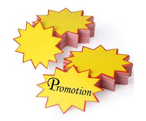 50/100/200 pezzi Adesivi Gialli Offerta Speciale, Adesivi a Esplosione, Etichette Prezzo Piccoli Prodotti, Etichette Retail Bianche a Forma di Stella 3.54 X 2.75 Pollici, Adatte per Negozi di Alimenta