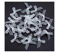 50/100/200 pezzi di mini fiocchi di organza, fiocchi di chiffon, fiori for fai da te, artigianato, nail art, decorazioni, forcine for capelli, accessori for indumenti(200Pcs,White)