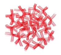 50/100/200 pezzi di mini fiocchi di organza, fiocchi di chiffon, fiori for fai da te, artigianato, nail art, decorazioni, forcine for capelli, accessori for indumenti(200Pcs,Red)