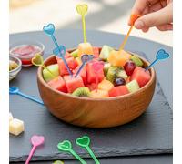 50/100/200 pezzi Stuzzicadenti multicolore a forma di frutta, spiedini per cocktail a forma di cuore, stuzzicadenti, adatti per feste, compleanni, Natale, spuntini BBQ e riunioni familiari Colore casu