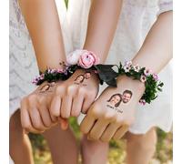 50/100/200 Pz Personalizzati Tatuaggi Temporanei Adesivi Con Foto Del Viso, Personalizzati Tatuaggi Di Nozze Adesivi, Regali Divertenti Di Festa, Compleanno Di Laurea (1,6 Pollici)
