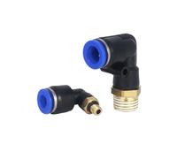 50/100/500 pezzi Serie PL Gomito riduttore pneumatico a 90 gradi con attacco rapido OD 4-12 mm su filettatura maschio M5 G1/8" G1/4"(PL6-04,100 PCS)