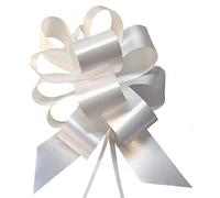 50/100 COCCARDE 3 CM AUTO MATRIMONIO BIANCHE 12 CM AUTO SPOSI TIRANTI FIOCCO