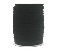 50 100 iarde in rotolo da 3/8" 10 mm di pizzo decorativo con volant elastici per biancheria intima, lingerie, cucito artigianale - Nero - 100 iarde