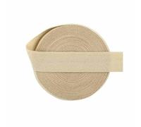 50 100 iarde in rotolo da 5/8" 15 mm, elastico ripiegabile in spandex, opaco, non lucido, fascia per capelli, passamaneria per cucito, colore marrone chiaro, 50 iarde