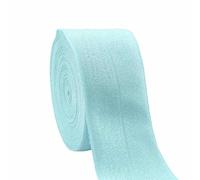 50 100 iarde per rotolo 1-1/2" 40 mm FOE lucido elastici pieghevoli fasce in raso spandex fettuccia fascia per capelli abito cucito Trim-blu topazio-100 iarde