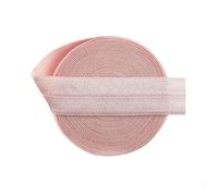 50 100 iarde per rotolo 3/4" 20mm Solido Lucido Elastici Pieghevoli Spandex Satin Fascia Nastro Fascia per Capelli Vestito Cucito Trim-Rosa Perla-100 iarde