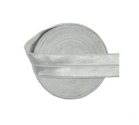 50 100 iarde per rotolo 3/4" 20mm Solido Lucido Elastici Pieghevoli Spandex Satin Fascia per Capelli Vestito Cucito Pizzo Trim-Argento Chiaro-100 iarde