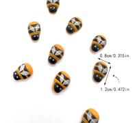 50/100 Mini decorazioni da appendere a forma di ape in legno, decorazioni autoadesive a forma di ape, bianche con ali a strisce nere, adatte per scrapbooking, feste, corone natalizie, progetti fai-da-