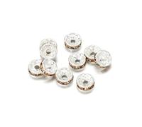 50/100 pezzi 4 6 8 10mm oro strass rondelle perline perline allentate del distanziatore per gioielli fai da te accessori per la creazione di accessori-giallo-10mm x 100 pezzi