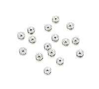 50/100 pezzi 4 6 8 10mm oro strass rondelle perline perline allentate del distanziatore per gioielli fai da te accessori per la creazione di accessori-argento-8mm x 100 pezzi