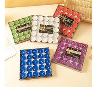 50-100 pezzi Candele tea light senza fumo, romantiche, per compleanni, proposte, confessioni, candele rotonde per aromaterapia, per bollire tè, sigillare cera, per Ognissanti, autunno, festività natal