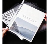 50/100 pezzi Cartelline in plastica trasparente A4 - Compatibili con raccoglitore ad anelli a 11 fori, Buste portadocumenti in PP durevoli per ufficio, scuola, organizzazione domestica (100 pezzi), Ca