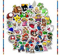 50/100 pezzi di adesivi in vinile con graffiti di Mario/Among Us, personalizzati per computer, chitarra, skateboard, telefono cellulare, auto, la migliore decorazione per atmosfera festiva per buoni a