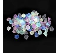 50/100 pezzi di perline acriliche smerigliate a forma di fiore, distanziali sciolti di colore misto per la creazione di gioielli fai da te, accessori per bracciali e collane - 02-100 pezzi