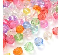 50/100 pezzi di perline acriliche trasparenti di colore misto, a forma di orso, fiore, stella, per la creazione di gioielli, braccialetti fai da te, collane, 11x12 mm, 50 pezzi