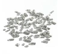 50/100 pezzi di perline cilindriche di dimensioni miste in lega di accessori e parti per gioielli placcati in argento antico, accessori per gioielli fai da te - Mix 100 pezzi