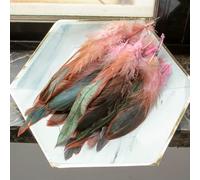 50/100 pezzi di piume di gallo di colore naturale da 12-18 cm/5-7 pollici, piume di gallo di fagiano per artigianato fai da te, creazione di accessori per gioielli - Rosa - 50 pezzi
