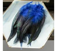 50/100 pezzi di piume di gallo di colore naturale da 12-18 cm/5-7 pollici, piume di gallo di fagiano per artigianato fai da te, creazione di accessori per gioielli - Blu reale - 50 pezzi
