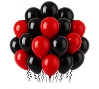 50/100 pezzi Il set combinato di palloncini in lattice nero e rosso è alla moda e semplice. Palloncini da 5/10 pollici che possono essere abbinati fai-da-te per compleanni, matrimoni, feste, decorazio