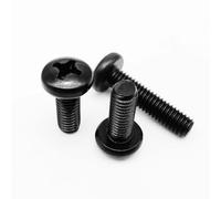 50/100 pezzi M1.6 M2 M2.5 Vite a testa cilindrica con intaglio a croce in acciaio inossidabile 304 nero, lunghezza filettatura 3-60 mm(6mm,50pcs M1.6)