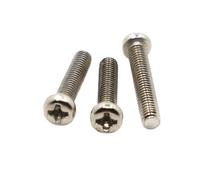 50/100 pezzi M2.5 M3 M4 Vite a testa cilindrica con intaglio a croce in acciaio nichelato(20mm,M2.5 100pcs)