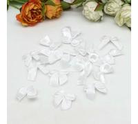 50/100 pezzi Mix noeud ruban fiocchi di nastro di raso 25 mm fiocco a mano nodo piccoli fiocchi per artigianato accessori per decorazioni per feste di Natale - Bianco - 100 pezzi