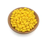 50/100 pezzi perline di lenticchie in silicone 12mm perline ecologiche per braccialetti componenti fai da te per la creazione di gioielli-giallo-50 pezzi