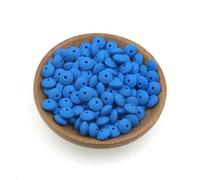 50/100 pezzi perline di lenticchie in silicone 12mm perline ecologiche per braccialetti componenti fai da te per la creazione di gioielli-blu cielo-50 pezzi