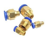 50/100 pezzi raccordi pneumatici per PC, connettori ad aria rapida M5 M6 M8 M10 M12 M14 M16 M20 filettatura metrica maschio per tubo dell'aria (PC10-M10 x 1,5, 100 pezzi)