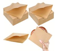 50/100 pezzi Sacchetti di carta kraft per panini, sacchetti alimentari monouso anti-unto per hamburger, dolci, pollo fritto | Sacchetti per spuntino a prova di perdite per feste, catering, food truck