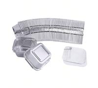 50/100 pezzi Stampi monouso in foil di alluminio quadrati da 3 pollici con coperchi di carta, ottimi per cuocere crostate, uova, quiche, torte di crema caramellata e altro 50 pezzi,50 pezzi con coperc