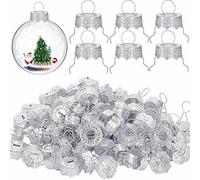 50/100 pezzi tappi per palline di Natale in oro e argento per albero di Natale, decorazione per la casa con gancio in metallo rimovibile - 100 pezzi tappi in argento - 14 mm