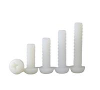 50/100 Pz M2 M2.5 M3 M4 M5 Vite in nylon a testa tonda isolata a testa cilindrica a croce Bullone in plastica in plastica Lunghezza = 4mm-15mm(10mm,M2(100pcs))
