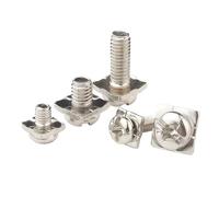 50/100 pz M3 M3.5 M4 PM Rondella Quadrata Due Vite Combinata Croce Testa Tonda Testa Pan Pad Nichelato Piccole Viti(M3X8X7(100))