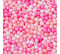 50-1000 pezzi/lotto 3/4/5/6/8/10/12 mm acriliche rotonde ABS perline di perle finte perline distanziatrici sciolte per la creazione di gioielli - mix rosa - 10 mm x 100 pezzi