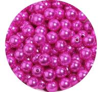 50-1000 pezzi/lotto 3/4/5/6/8/10/12 mm acriliche rotonde ABS perline di perle finte perline distanziatrici sciolte per la creazione di gioielli - rosa shocking - 6 mm x 300 pezzi