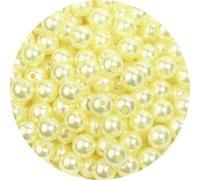 50-1000 pezzi/lotto 3/4/5/6/8/10/12 mm acriliche rotonde ABS perline di perle finte perline distanziatrici sciolte per la creazione di gioielli - giallo - 6 mm x 300 pezzi