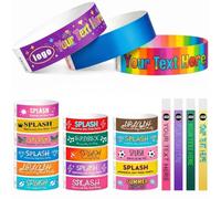 50-10000 Braccialetti Carta Eventi Personalizzabili con il Tuo Testo/Logo | Confezione 19/25 mm Braccialetti di Carta per Identificazione, Festival, Matrimoni, Eventi, Resistenti e confortevoli